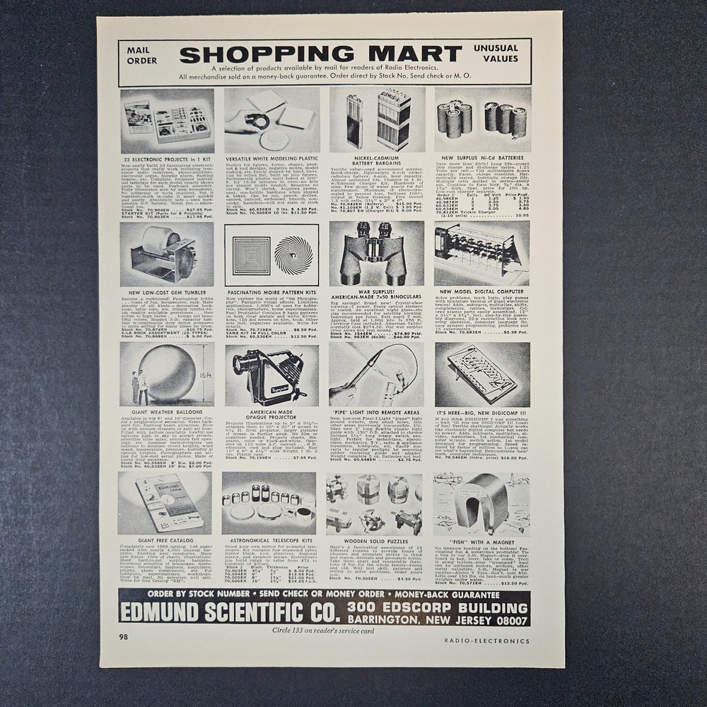1968 Edmund Scientific Co Mail Order Shopping Vintage Print Ad Barrington NJ‎